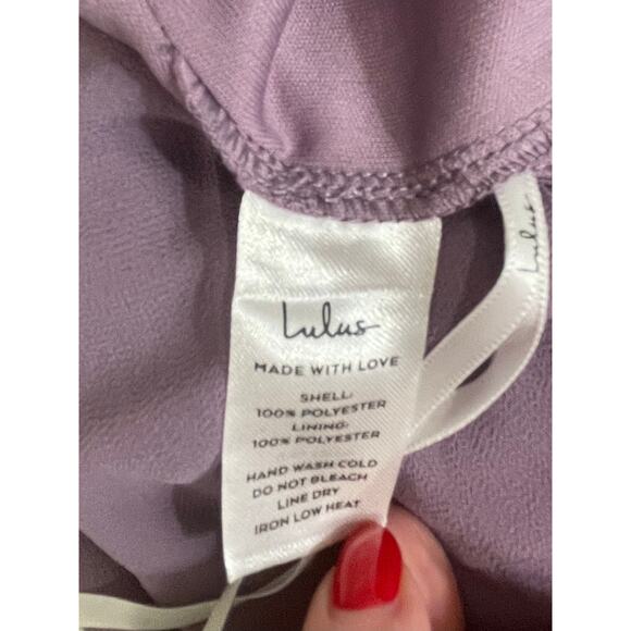 Lulu’s Lilac Jumpsuit – V-Neck, Cap Sleeves, Waist Cutout – Size S – EUC - Picture 5 of 6